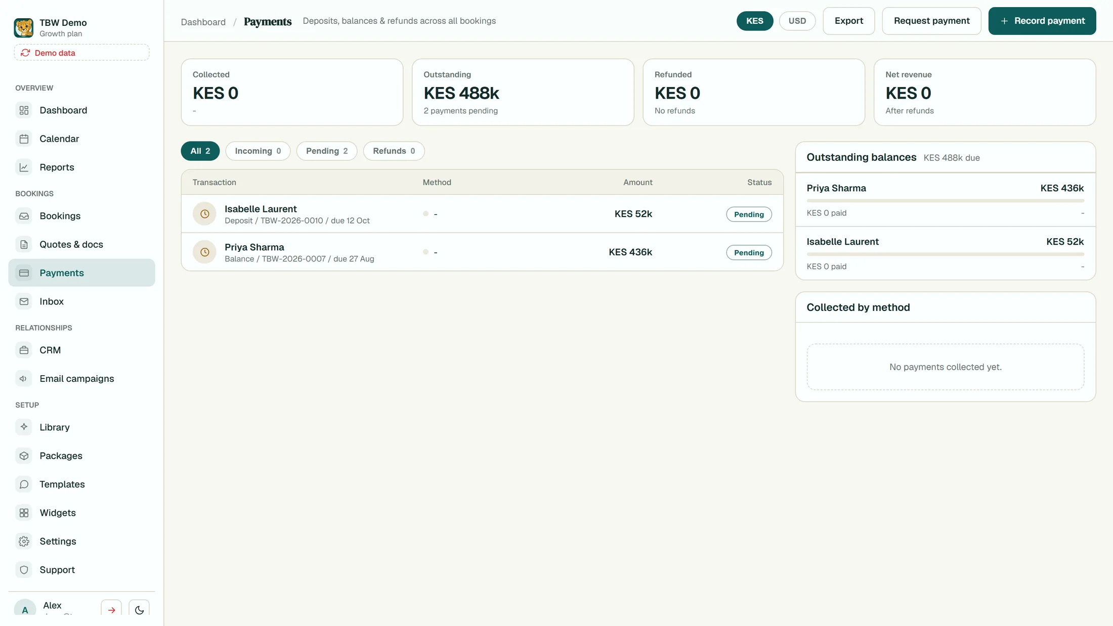 TravelBookingWidgets payments: M-Pesa and card deposits matched to bookings